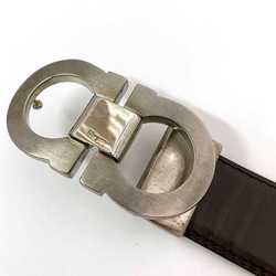 Salvatore Ferragamo reversible belt silver black brown long metal leather men's