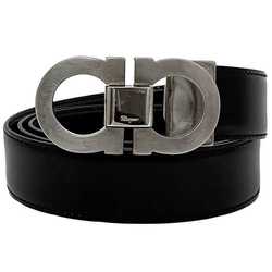 Salvatore Ferragamo reversible belt silver black brown long metal leather men's