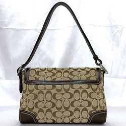 Coach 2way shoulder bag beige brown signature F13972 canvas leather COACH ladies