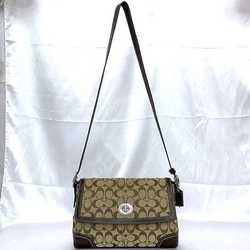 Coach 2way shoulder bag beige brown signature F13972 canvas leather COACH ladies