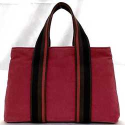 Hermes handbag Troca Horizontal Red Tote bag Canvas Leather HERMES color Women's