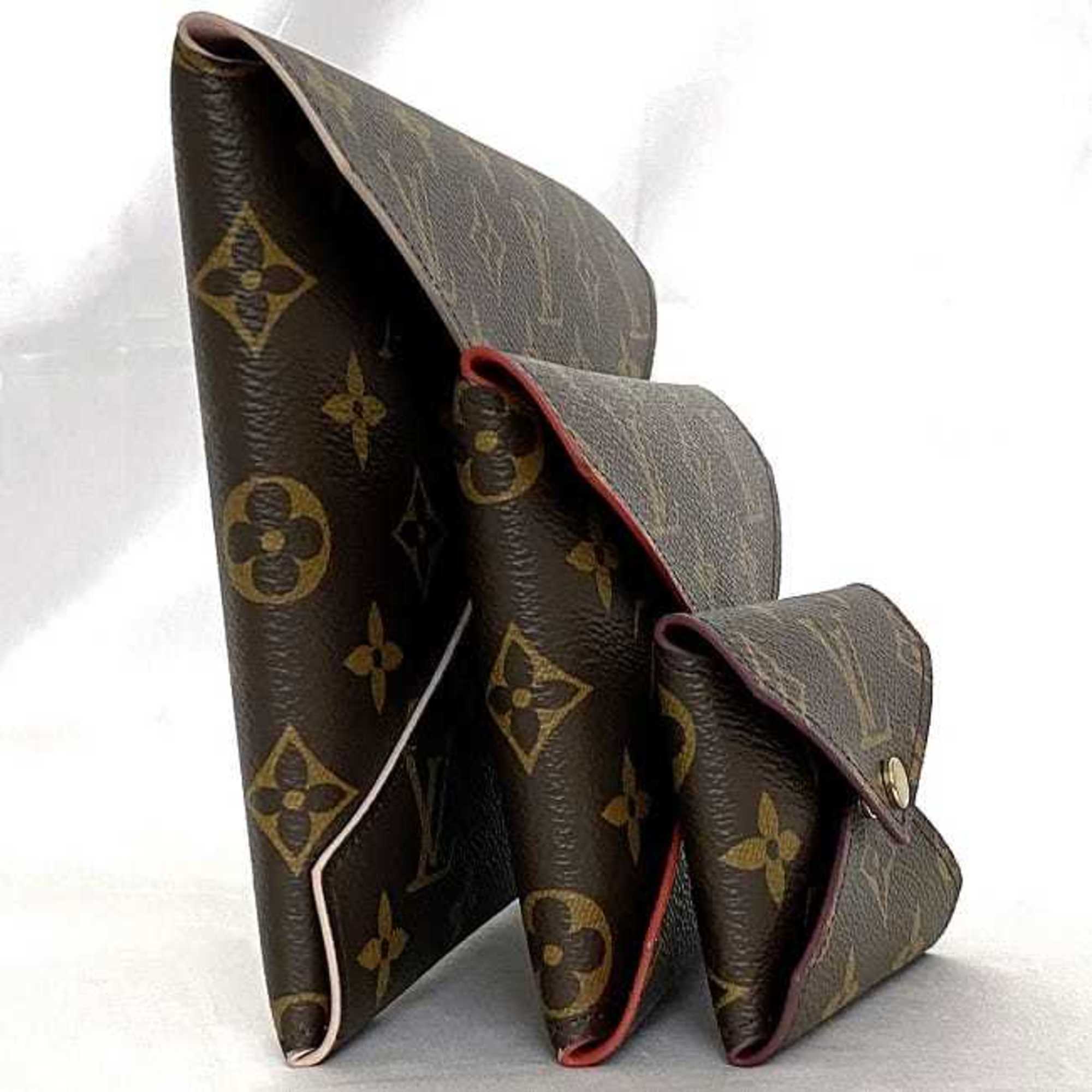 Louis Vuitton Pouch Pochette Kirigami Brown Red Pink Bordeaux Monogram M62034 Three-piece Set Clutch Bag Canvas SP2128 LOUIS VUITTON Triple Bag-in-Bag 3-piece