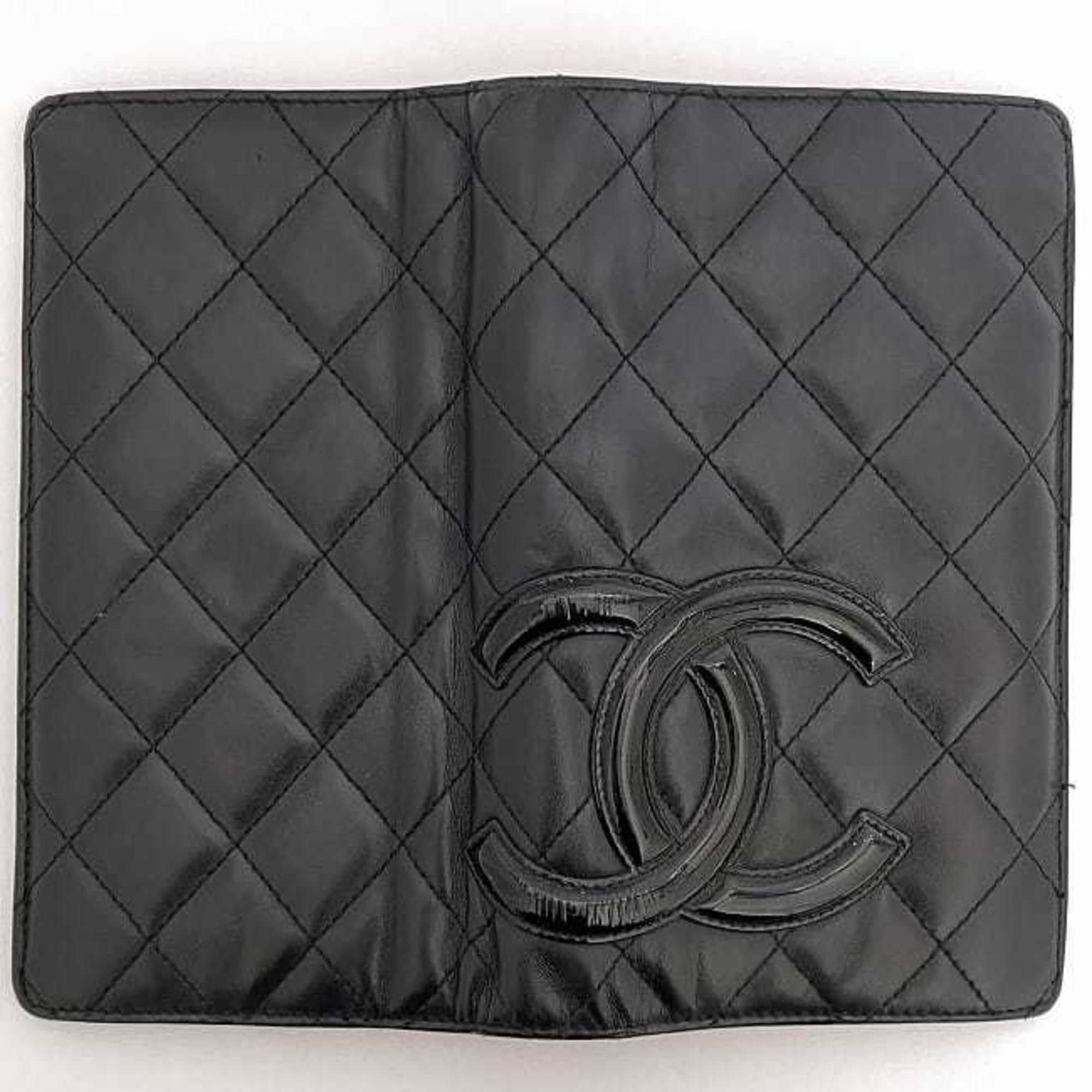 Chanel Bi-fold Long Wallet Black Cambon A26717 Coco Mark Leather 1 CHANEL Quilted Women's Pink Card