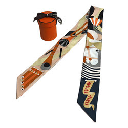 HERMES Parade en Fanfare Scarf Muffler Multicolor Twilly Women's