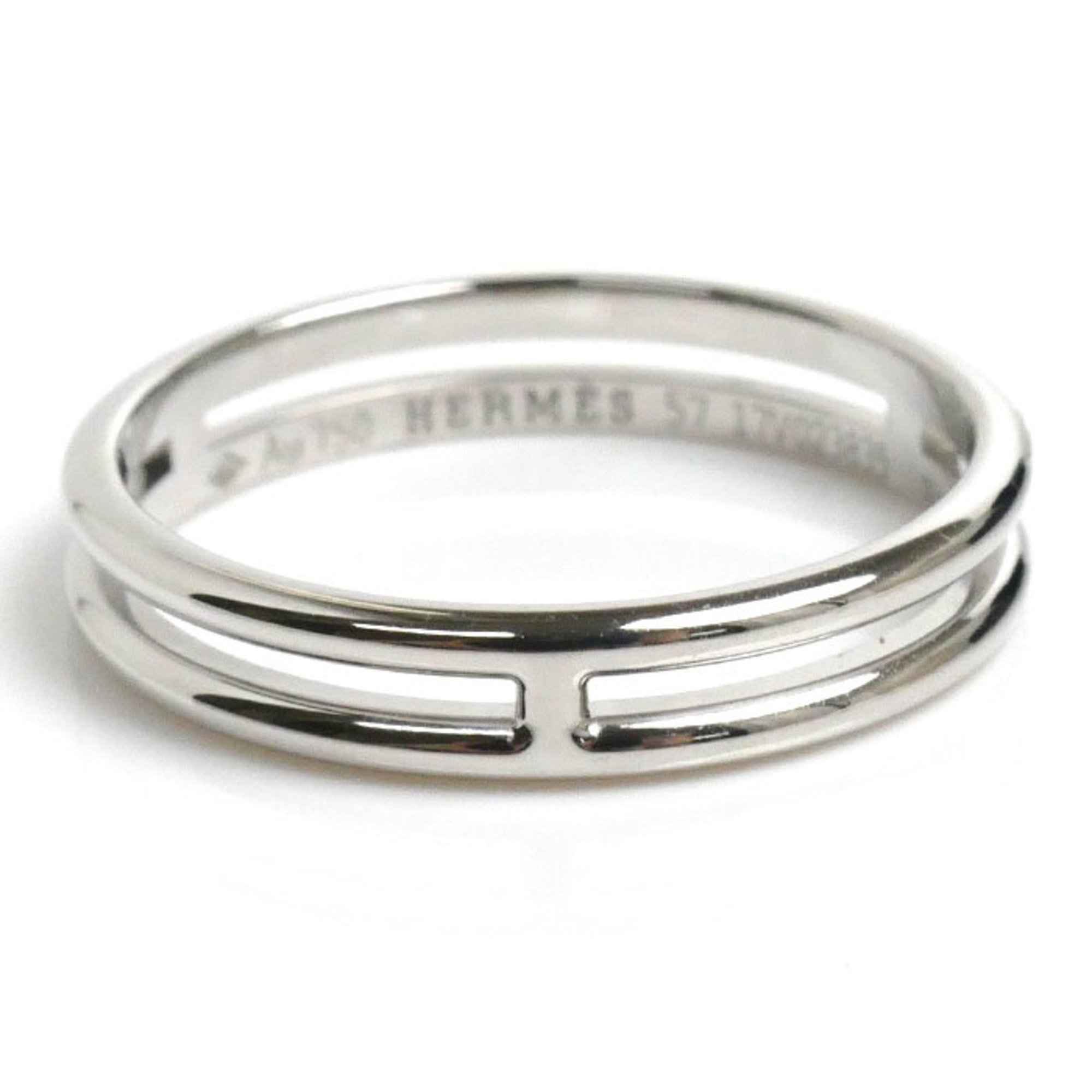 HERMES Ariane Ring, K18WG White Gold, H119834B 00057, Size 16.5, 57, 3.4g, for Women