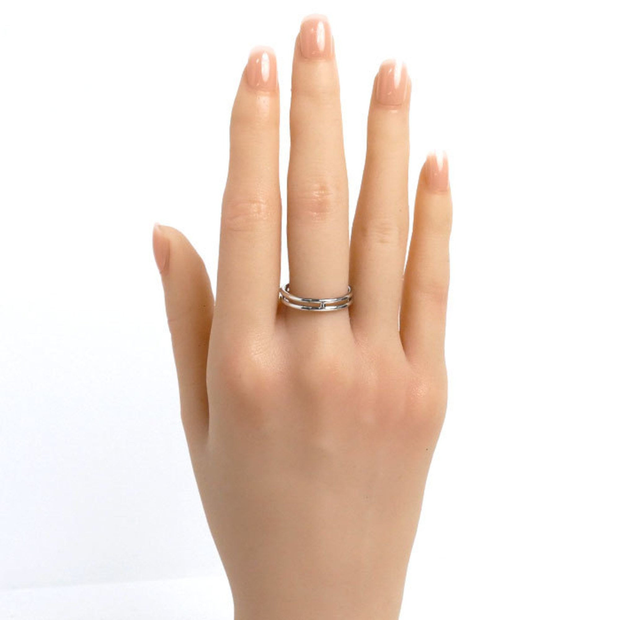 HERMES Ariane Ring, K18WG White Gold, H119834B 00057, Size 16.5, 57, 3.4g, for Women