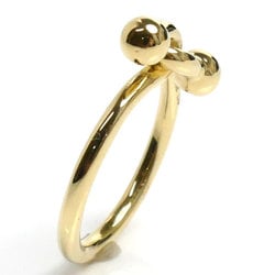 TIFFANY&Co. Tiffany K18YG Yellow Gold Double Hook Ring, Size 8, 3.0g, Women's