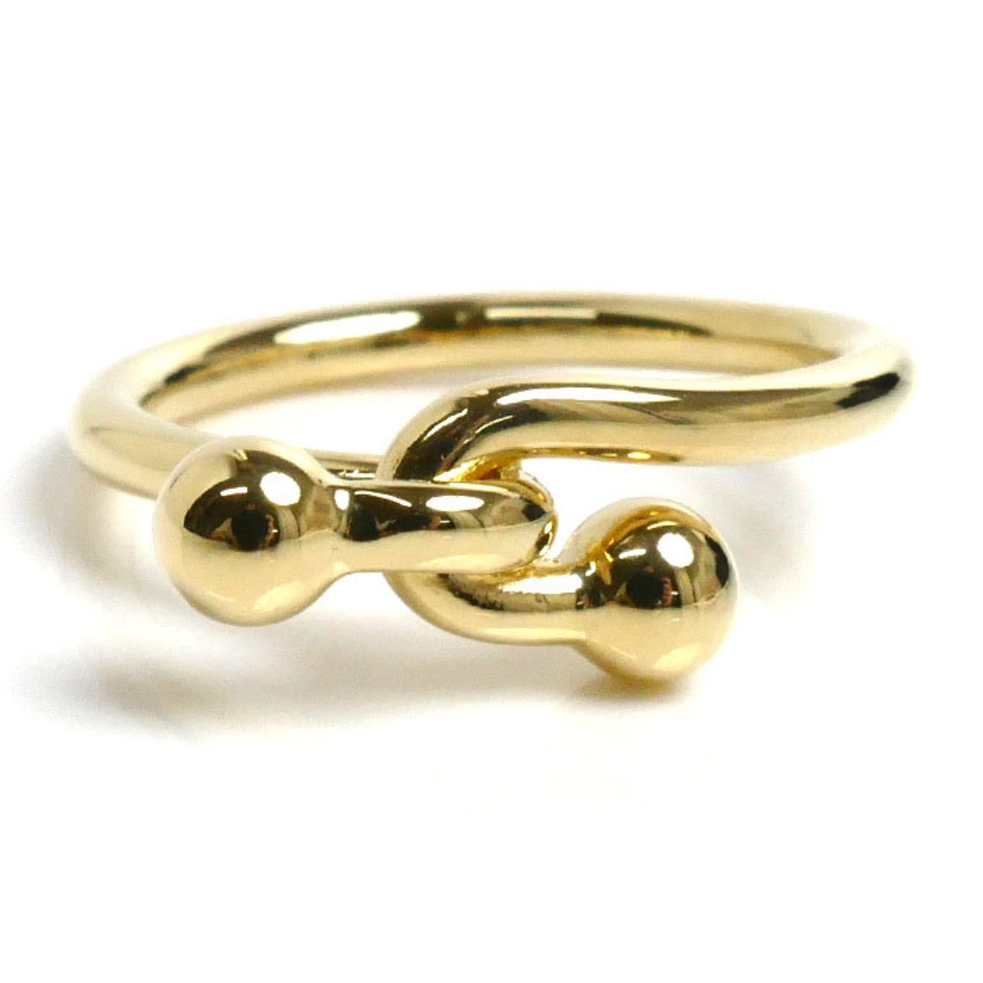 TIFFANY&Co. Tiffany K18YG Yellow Gold Double Hook Ring, Size 8, 3.0g, Women's