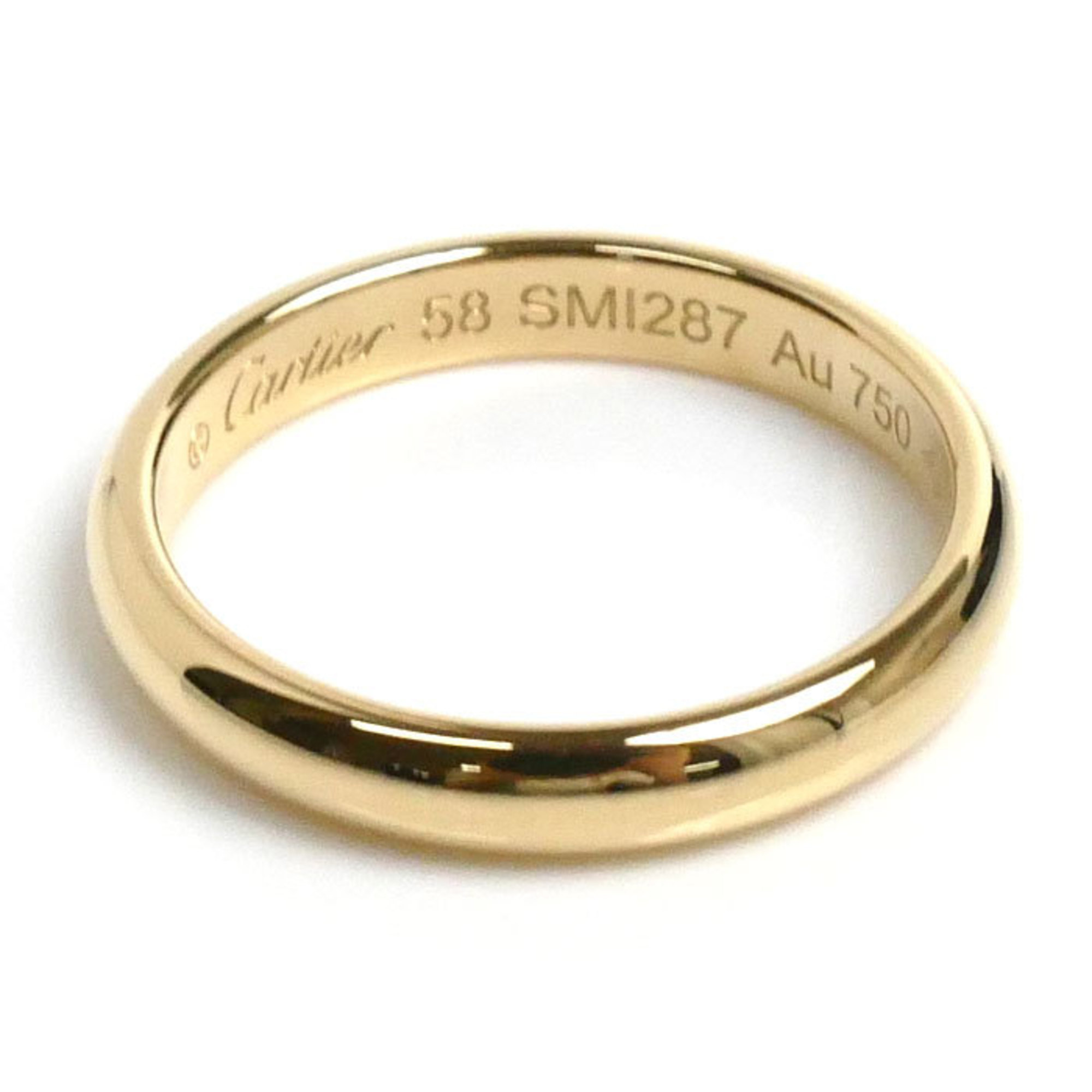 CARTIER Cartier K18YG Yellow Gold 1895 Wedding Ring B4031258 Size 17.5 58 4.9g Unisex