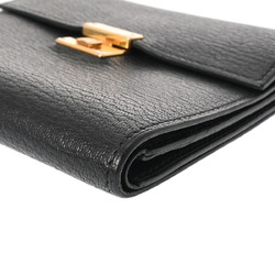 HERMES Click 12 Black D Stamp (around 2019) Unisex Chevre Bi-fold Wallet