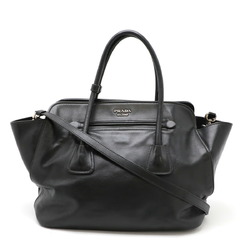 PRADA Prada Handbag Shoulder Bag SOFT CALF Leather NERO Black Purchased at a domestic boutique BN2611