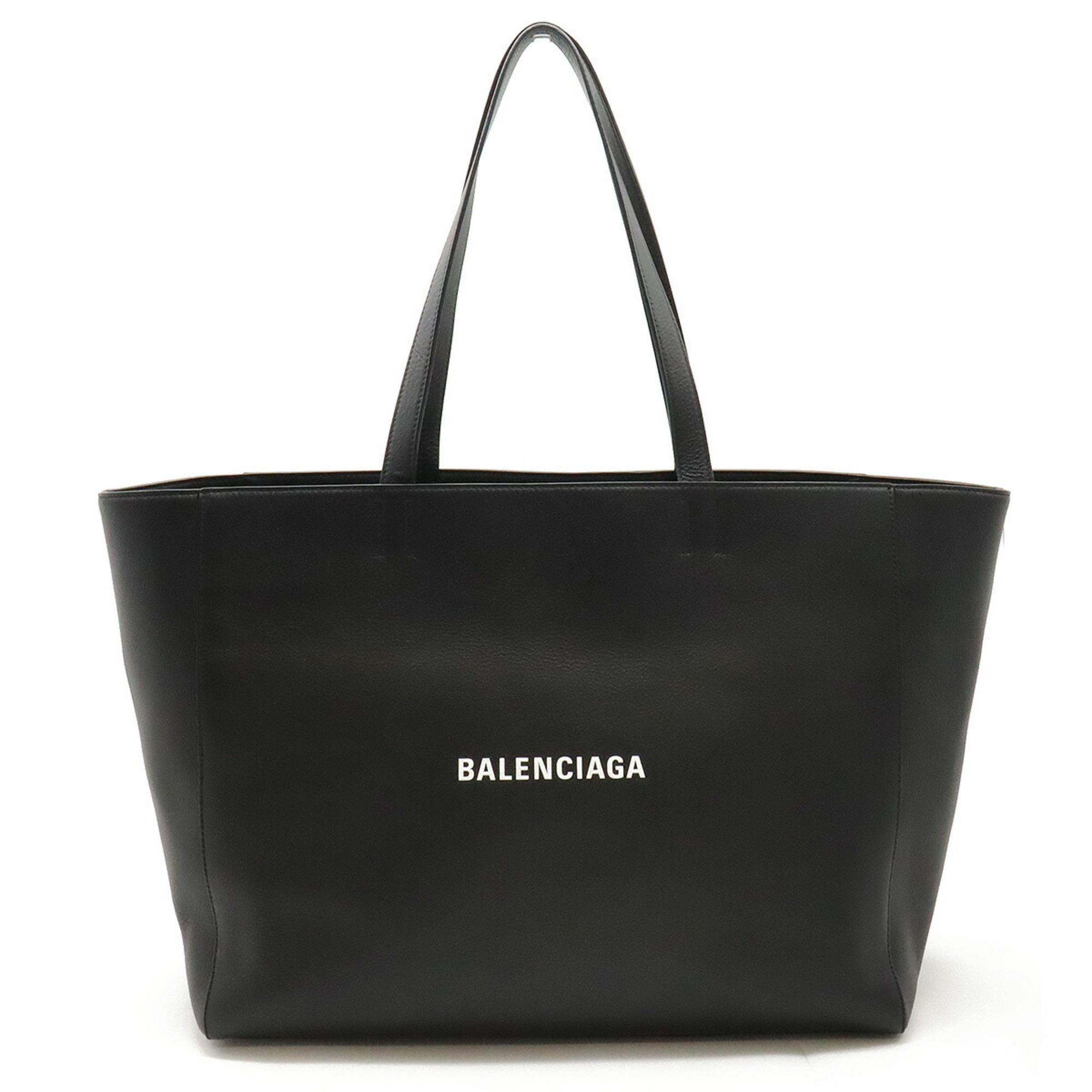 BALENCIAGA Everyday East West Tote Bag, Large Tote, Shoulder Leather, Black, 618284