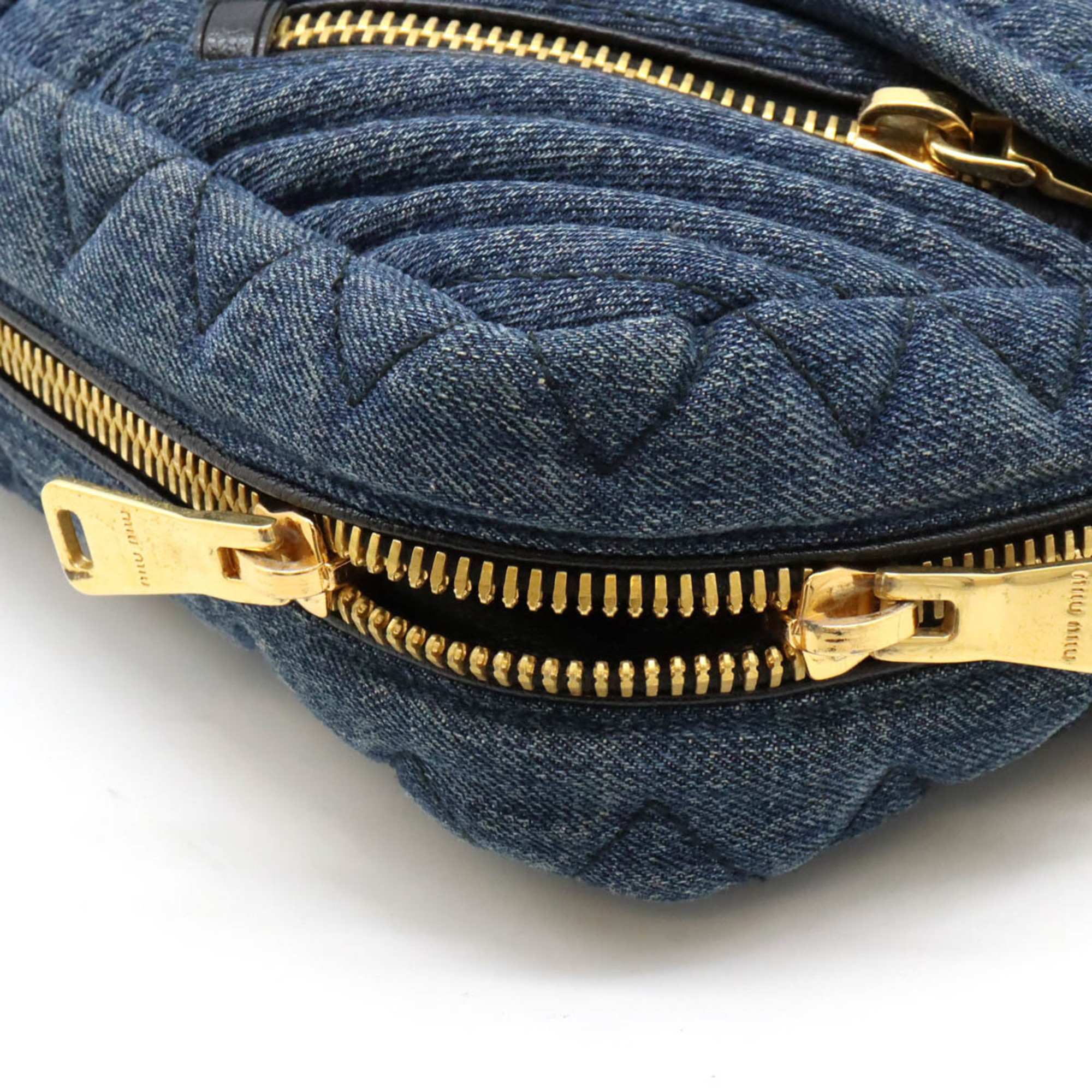 Miu Miu Miu Matelasse Shoulder Bag Denim Leather AVIO Blue Purchased at a domestic boutique RR1903