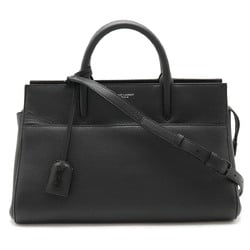 SAINT LAURENT PARIS YSL Yves Saint Laurent Cabas Rive Gauche Handbag Shoulder Bag Leather Black 436620