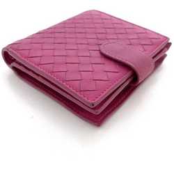 Bottega Veneta Bi-fold Wallet Pink Intrecciato Compact Leather BOTTEGA VENETA Women's