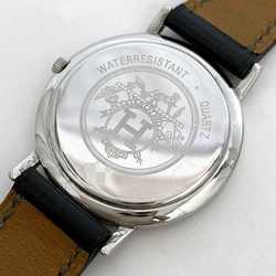 Hermes Watch Meteor f-21083 White Silver Gold Dark Green Boys 32mm SS Leather Quartz 〇T Mark HERMES Battery Operated Dial Round