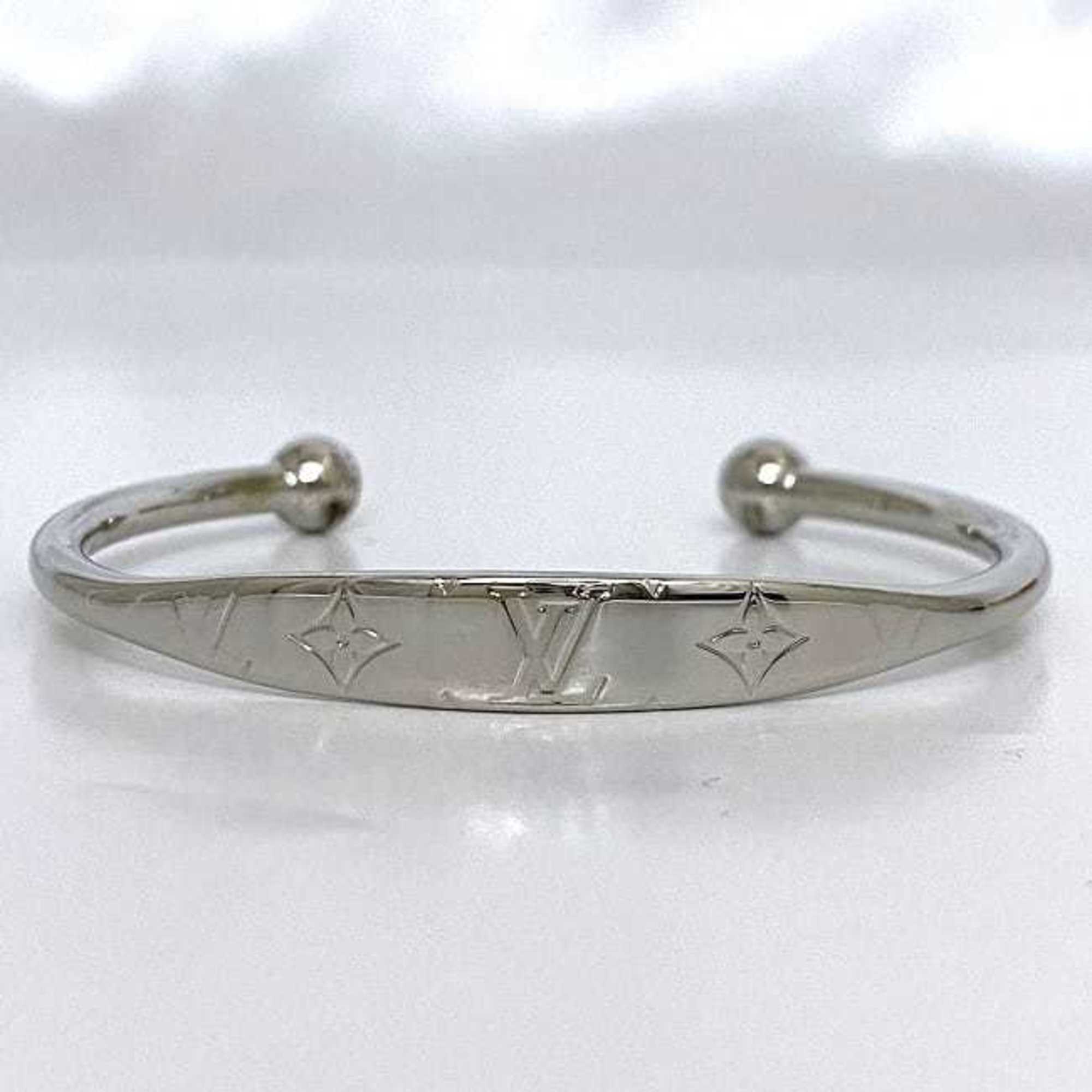 Louis Vuitton Bangle Jonck Monogram Silver M64840 L Size Metal DI1129 LOUIS VUITTON Bracelet LV Men's Women's