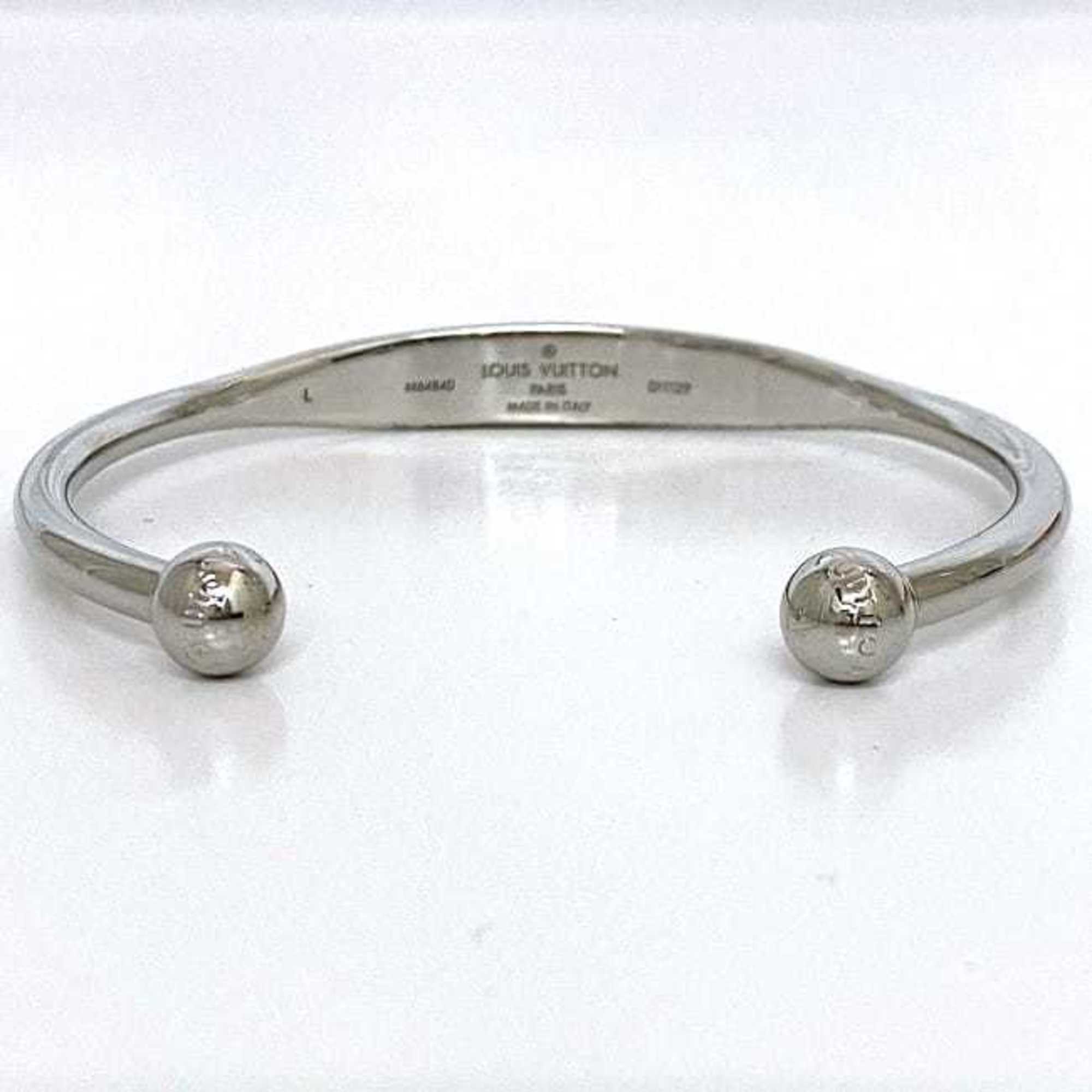 Louis Vuitton Bangle Jonck Monogram Silver M64840 L Size Metal DI1129 LOUIS VUITTON Bracelet LV Men's Women's