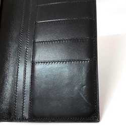 Hermes Bi-fold Long Wallet Fleming Black Billfold Leather Box Calf □E Engraved HERMES Only Men's