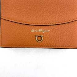 Salvatore Ferragamo Bi-fold Wallet Orange Gancini 220260 0744163 Leather Compact