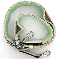 Fendi Strap You Gray Green Shoulder strap only Jacquard canvas Leather FENDI FF Wide width