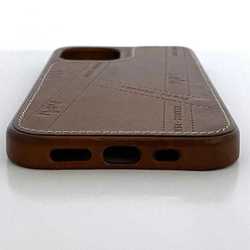 Hermes Brown Bordic Ribbon Pattern 12 12PRO 13 Leather Z Stamped HERMES Smartphone Case for Women