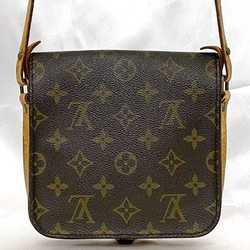 Louis Vuitton Shoulder Bag Cartesier Brown Monogram M51254 Canvas Tanned Leather 874 SL LOUIS VUITTON Flap Women's Compact