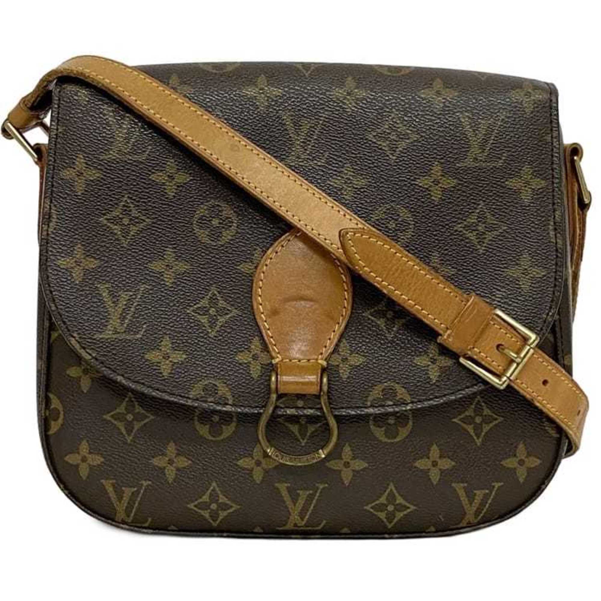 Louis Vuitton Shoulder Bag Saint-Cloud GM Brown Monogram M51242 Pochette Canvas Tanned Leather TH0904 LOUIS VUITTON Flap Women's