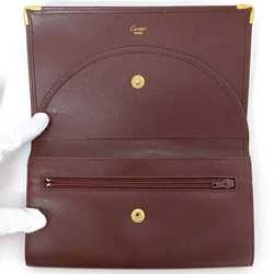 Cartier Bi-fold Long Wallet Bordeaux Must Leather Men's Women's Chic