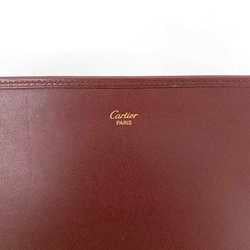 Cartier Bi-fold Long Wallet Bordeaux Must Leather Men's Women's Chic