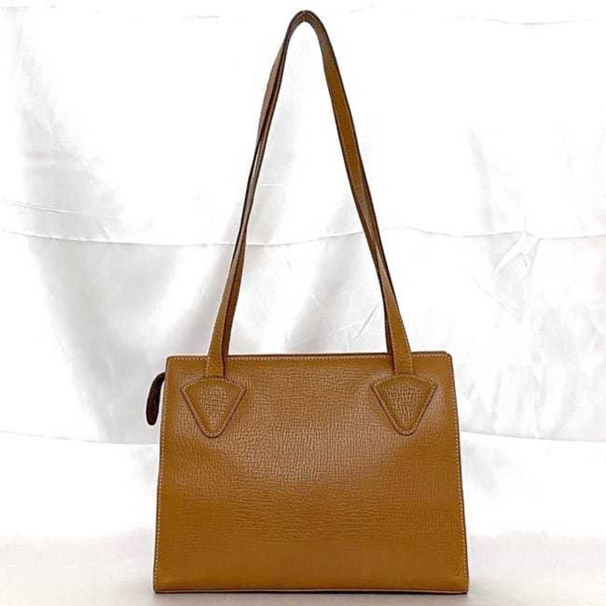 LOEWE Shoulder Tote Bag Brown Leather Grain Women's