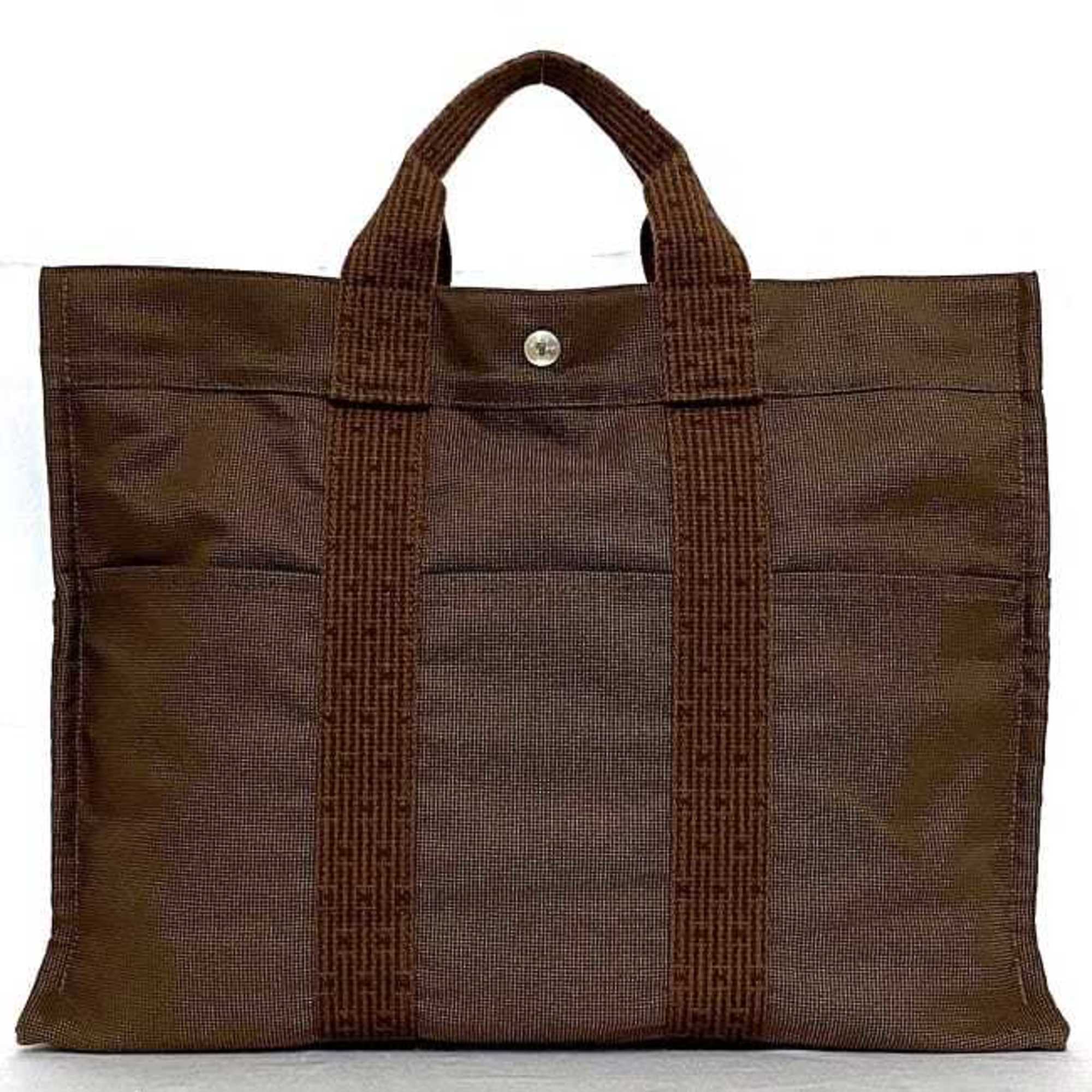 Hermes MM Brown Air Line Canvas HERMES Men's Women's Bag