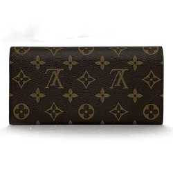 Louis Vuitton Bi-fold Long Wallet Portefeuille Emily Brown Bordeaux Fuchsia Monogram M60697 f-20889 Canvas IC Tag Response LOUIS VUITTON Flap