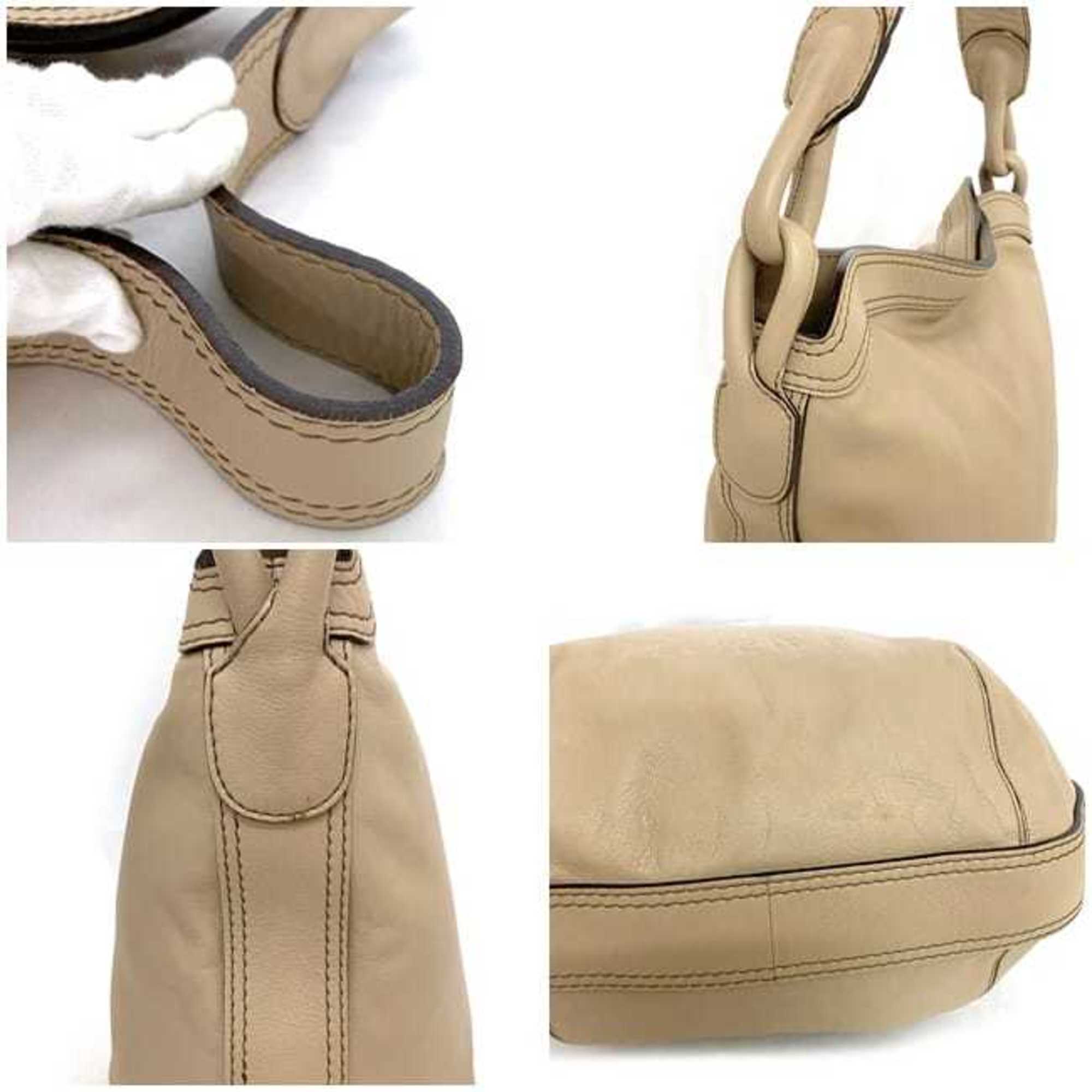 LOEWE bag beige leather women's a4