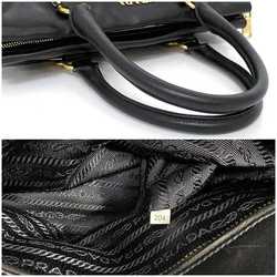 Prada Tote Bag Black BN1903 f-20891 Leather PRADA Metal Fittings Handbag Belt Soft b