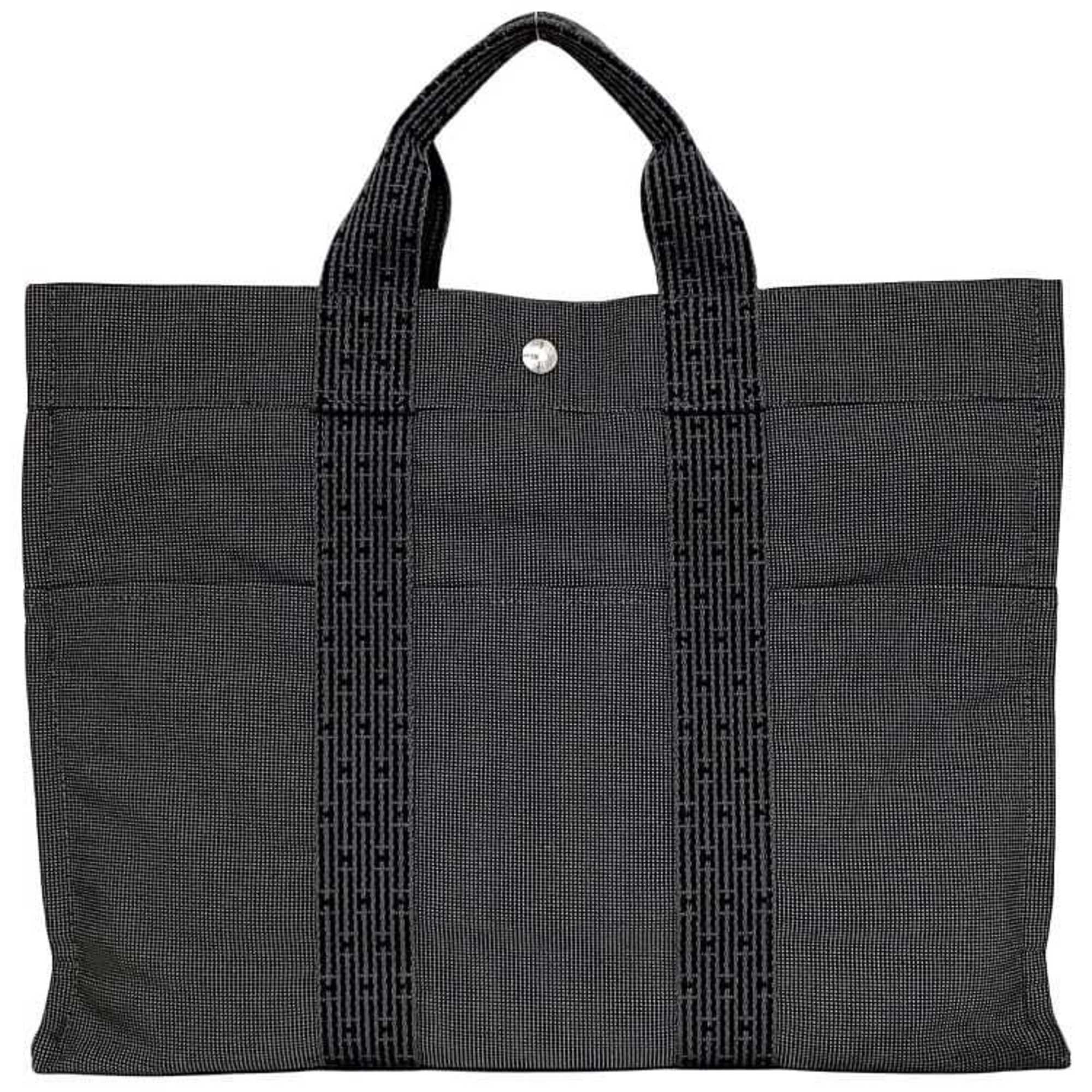 Hermes MM Grey Air Line Canvas Tote Bag HERMES Unisex A4 Men's