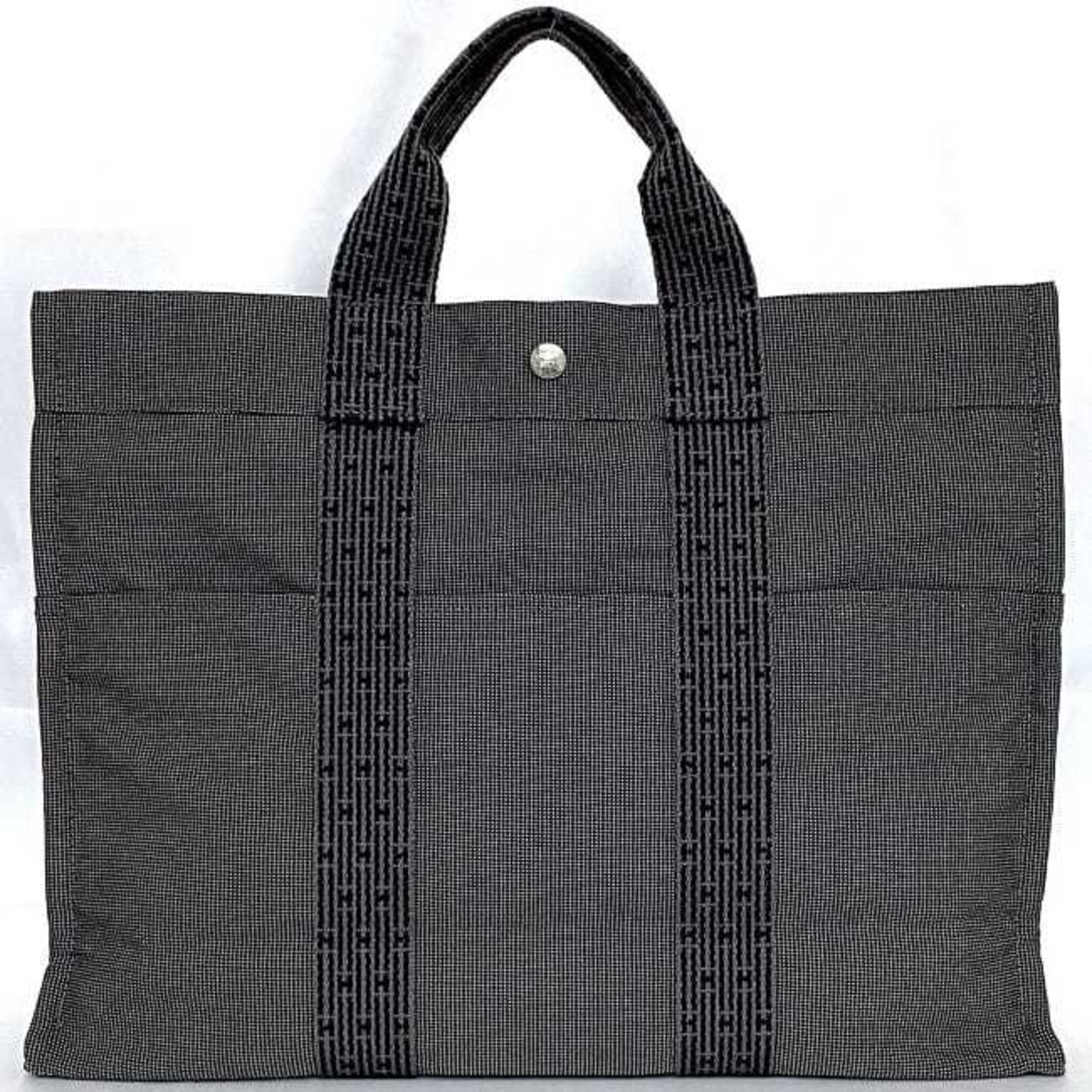 Hermes MM Grey Air Line Canvas Tote Bag HERMES Unisex A4 Men's