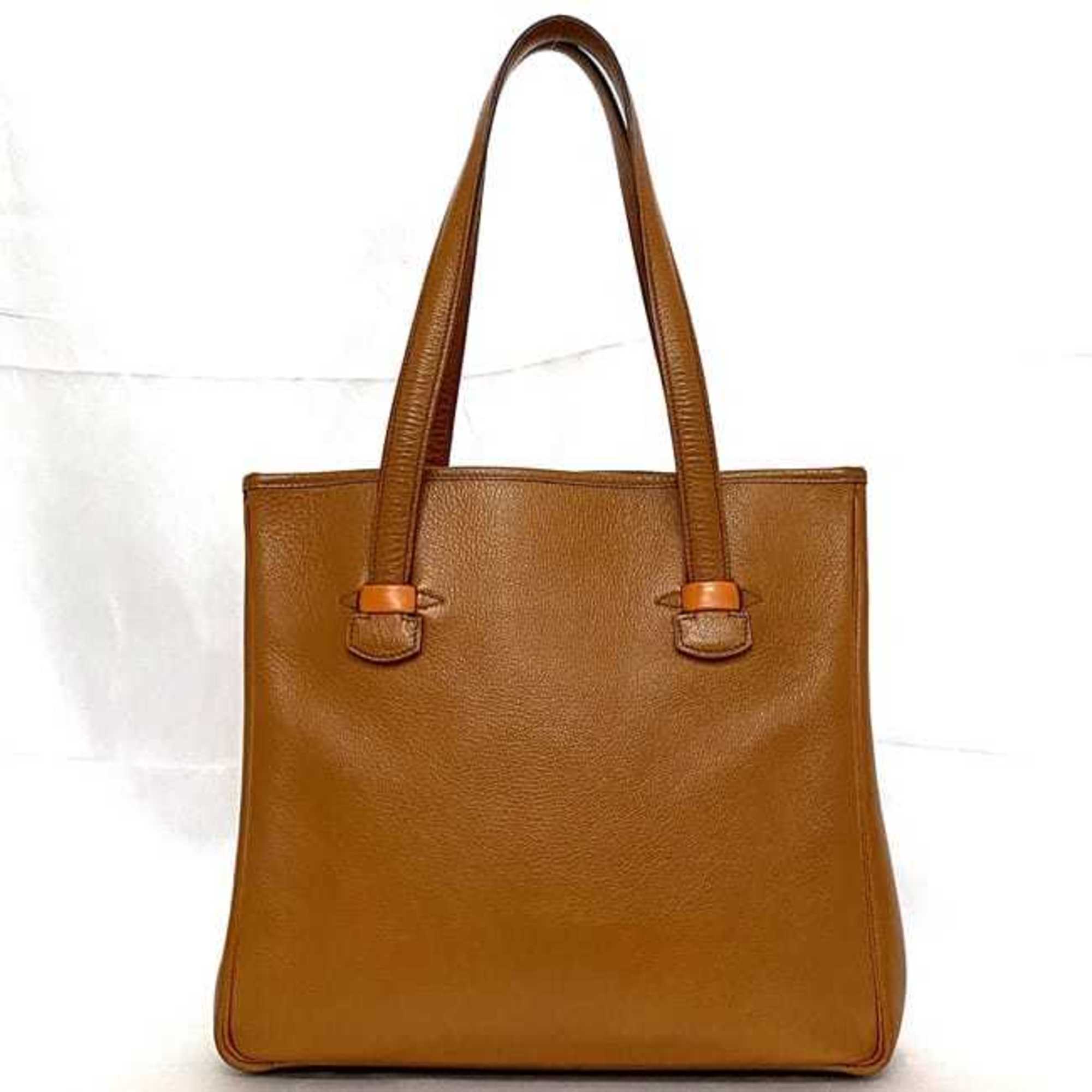 Hermes tote bag, brown, gallop leather, with the letter W engraved, Hermes, unisex, A4 size, for men and women