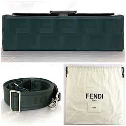 Fendi Shoulder Bag Soft Trunk Baguette Green Zucca 7VA565 2way Vanity Leather FENDI Flap FF Compact Women's - Chic