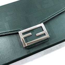 Fendi Shoulder Bag Soft Trunk Baguette Green Zucca 7VA565 2way Vanity Leather FENDI Flap FF Compact Women's - Chic