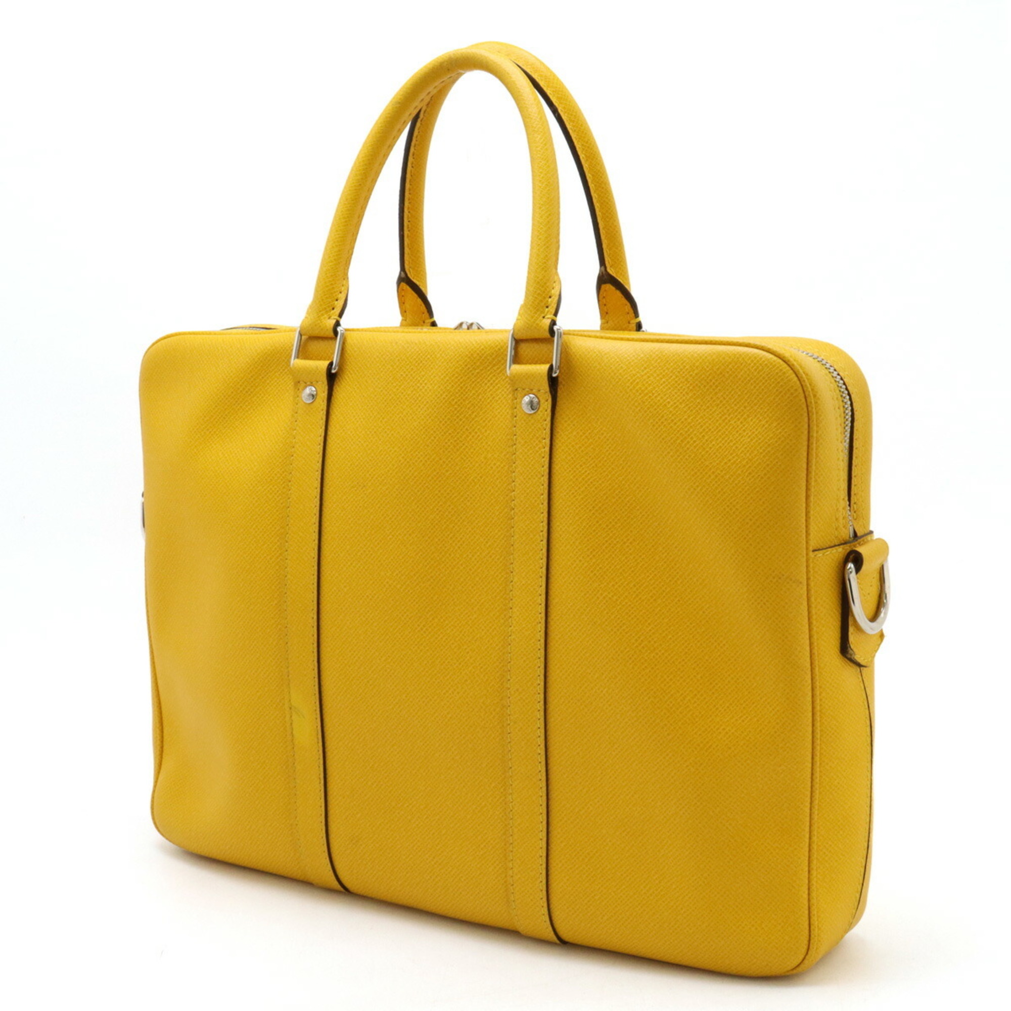 LOUIS VUITTON Louis Vuitton Taiga PDV Porte Document Voyage PM Bag Jaune Yellow Shoulder strap missing M30636