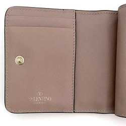 Valentino Garavani Bi-fold Wallet ec-20994 Beige Pink RW2P0R22BOL Leather Studded Compact Women's