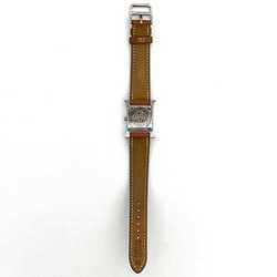 Hermes Watch H Beige Silver Brown HH1.210 Women's SS Leather Quartz J Stamp HERMES Battery Operated 21mm