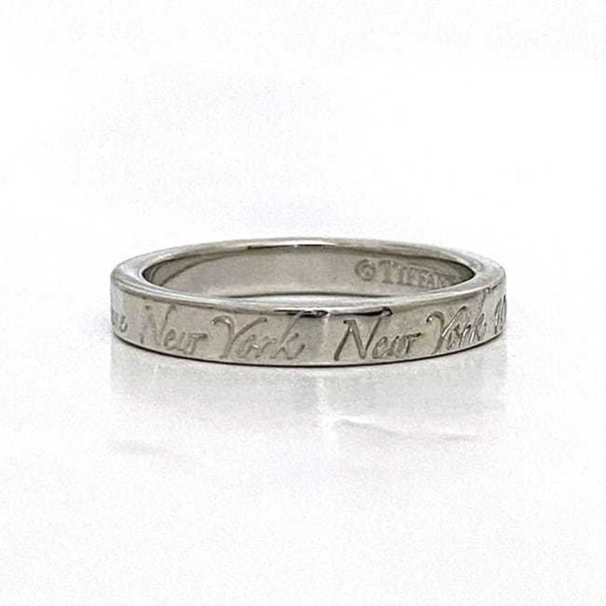 Tiffany Notes Ring ec-20928 Silver Size 7.5 Ag 925 SILVER TIFFANY&Co. Letter Engraving Ladies