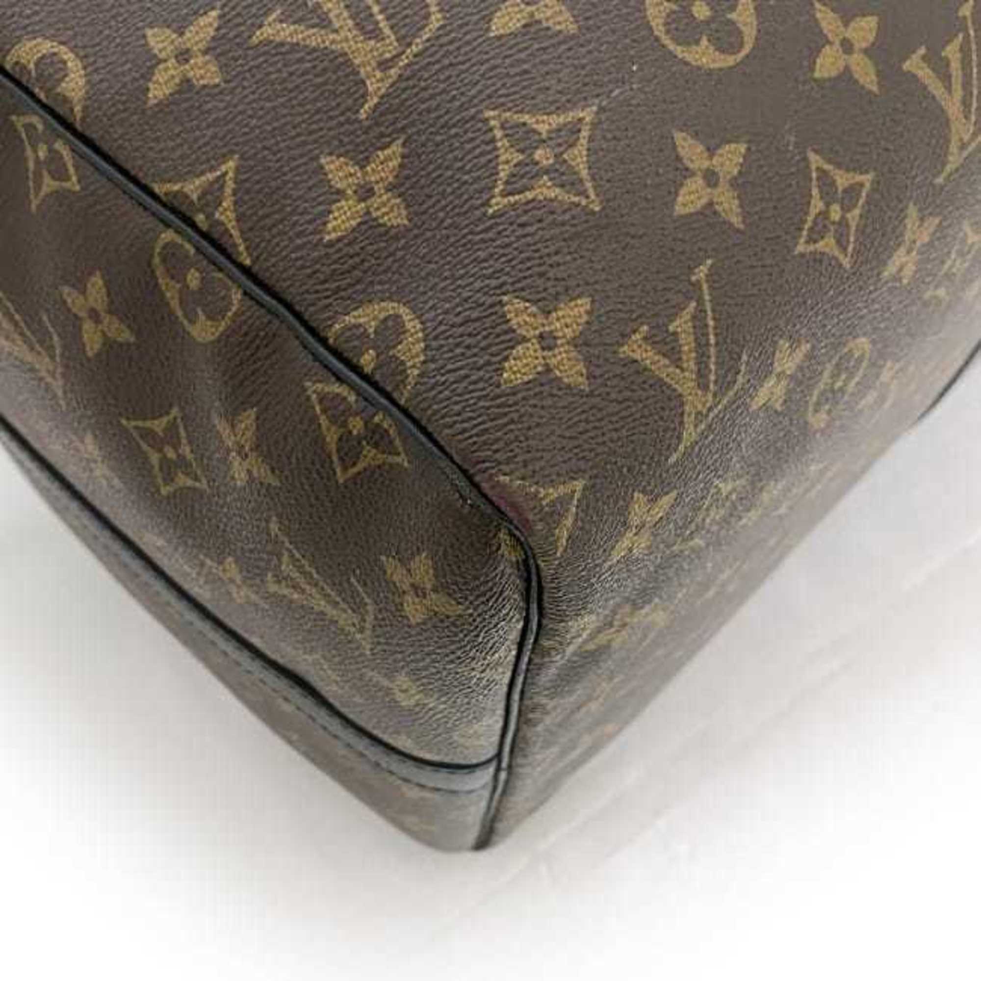 Louis Vuitton 2-way Boston Bag Keepall 55 Bandouliere Brown Black Monogram Macassar M56714 Shoulder Canvas Leather AA1107 LOUIS VUITTON