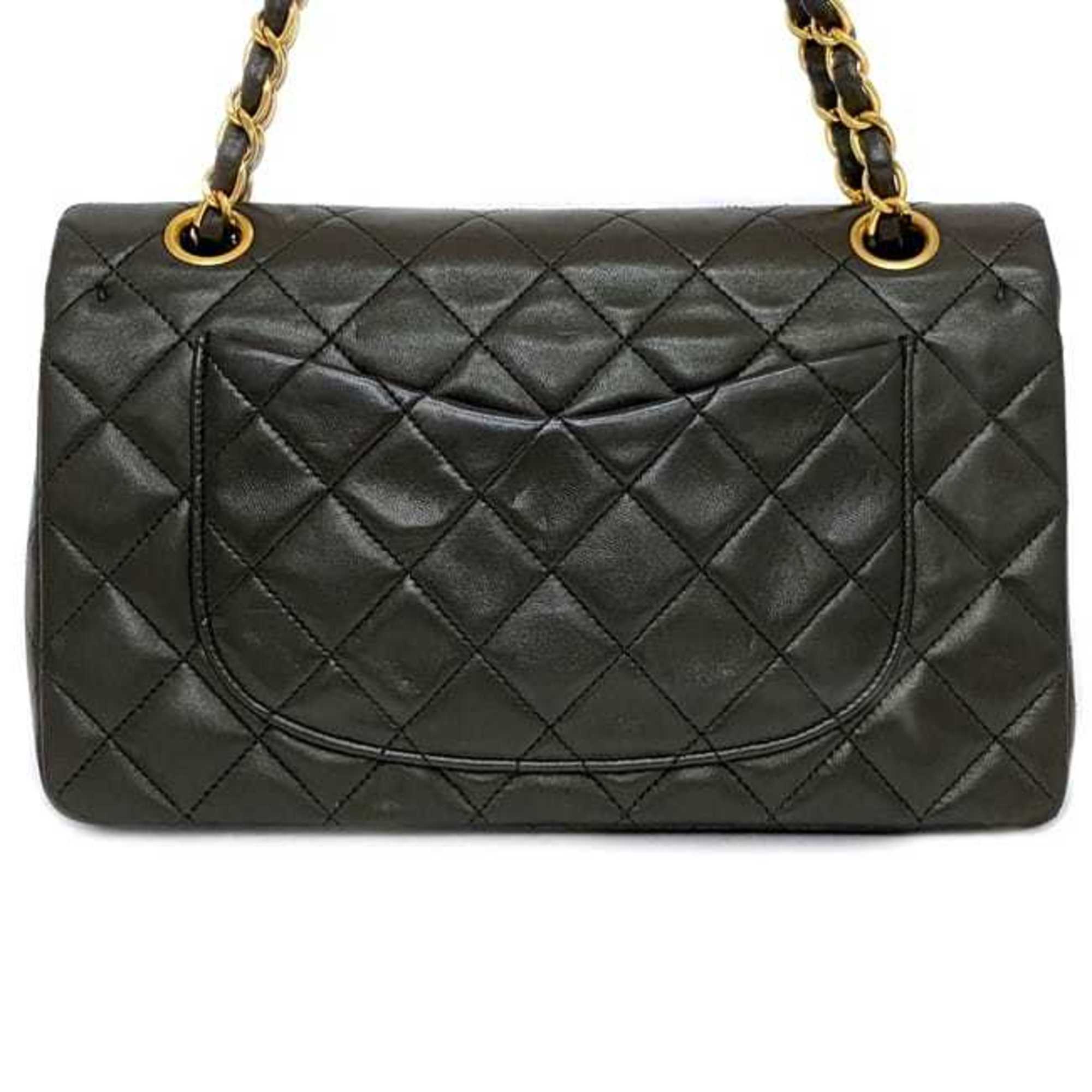 Chanel Chain Shoulder Bag f-21080 Black Matelasse A01113 Double Flap Leather Lambskin 2707661 CHANEL Coco Mark Gold Hardware Turn Lock Quilting 2way