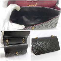 Chanel Chain Shoulder Bag f-21080 Black Matelasse A01113 Double Flap Leather Lambskin 2707661 CHANEL Coco Mark Gold Hardware Turn Lock Quilting 2way