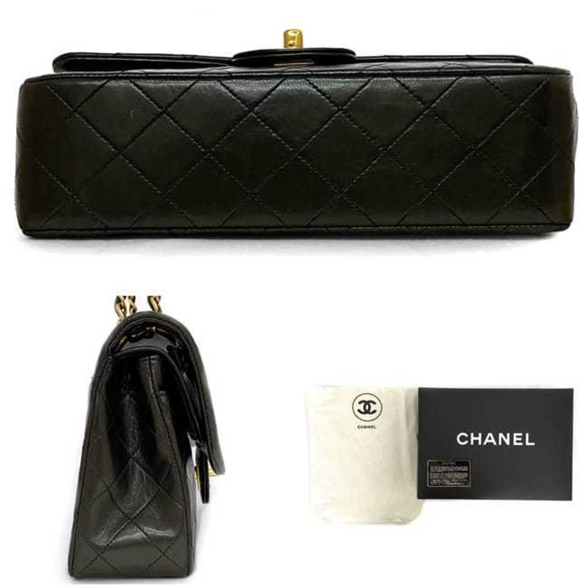 Chanel Chain Shoulder Bag f-21080 Black Matelasse A01113 Double Flap Leather Lambskin 2707661 CHANEL Coco Mark Gold Hardware Turn Lock Quilting 2way