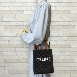 Celine Vertical Cabas Triomphe Shoulder Bag Coated Canvas 194372 Brown Women's CELINE