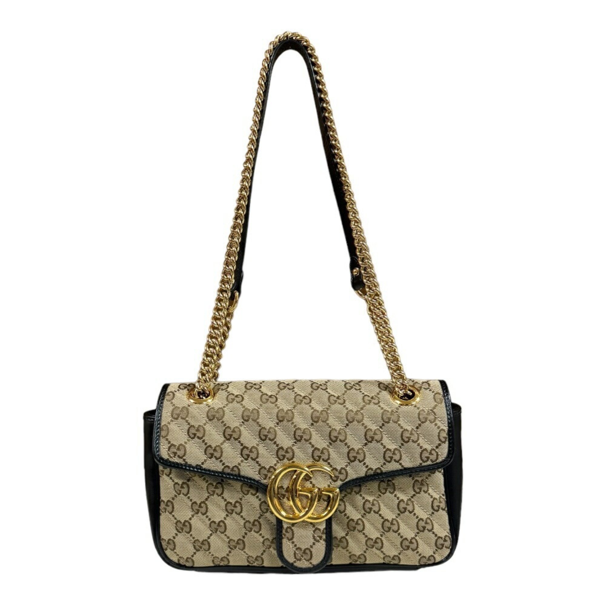 Gucci GG Marmont Shoulder Bag Canvas 443497 Beige Women's GUCCI